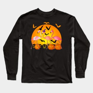 Happy Halloween Funny Flamingo Long Sleeve T-Shirt